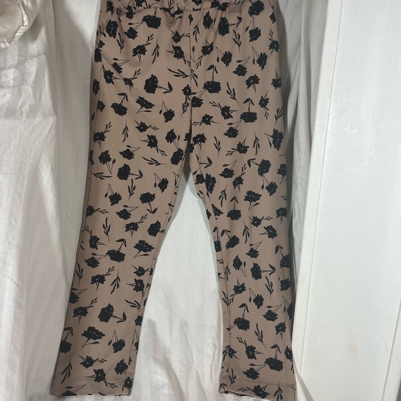 None Pants - Floral Print Straight Leg Pants